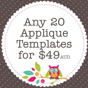 Any 20 Applique Templates, You Choose Designs, Multiple Purchase Discount. PDF Patterns by Angel Lea Designs