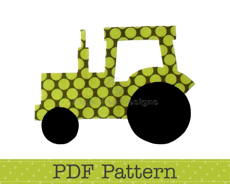 Tractor Applique Template, Transport, Farm, DIY, Children, PDF Pattern par Angel Lea Designs, Instant Download Digital Pattern image 1