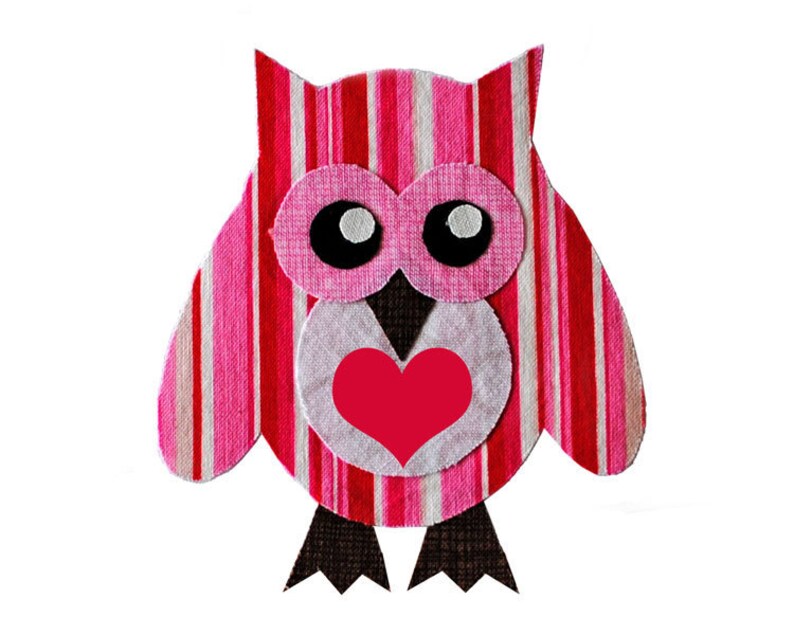 Owl Applique Template, Bird, Animal, Owl on Branch, Valentine Owl, DIY, Children, PDF Pattern by Angel Lea Designs image 4