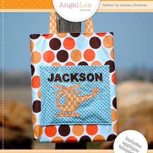 Modèle de fourre-tout de bibliothèque. Patron de couture PDF pour fourre-tout personnalisé. École, maternelle, préscolaire, musique, sac de bibliothèque par Angel Lea Designs