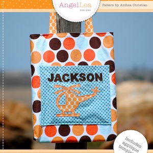 Library Tote Pattern. PDF Sewing Pattern for Personalised Tote. School, Kindergarten, Preschool, Music, Library Bag by Angel Lea Designs