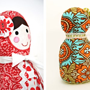 Babushka Doll Pattern. PDF Sewing Pattern. Home Decor, Doorstop, Book Ends, How to Make Russian Matryoshka Dolls. DIY by Angel Lea Designs image 4