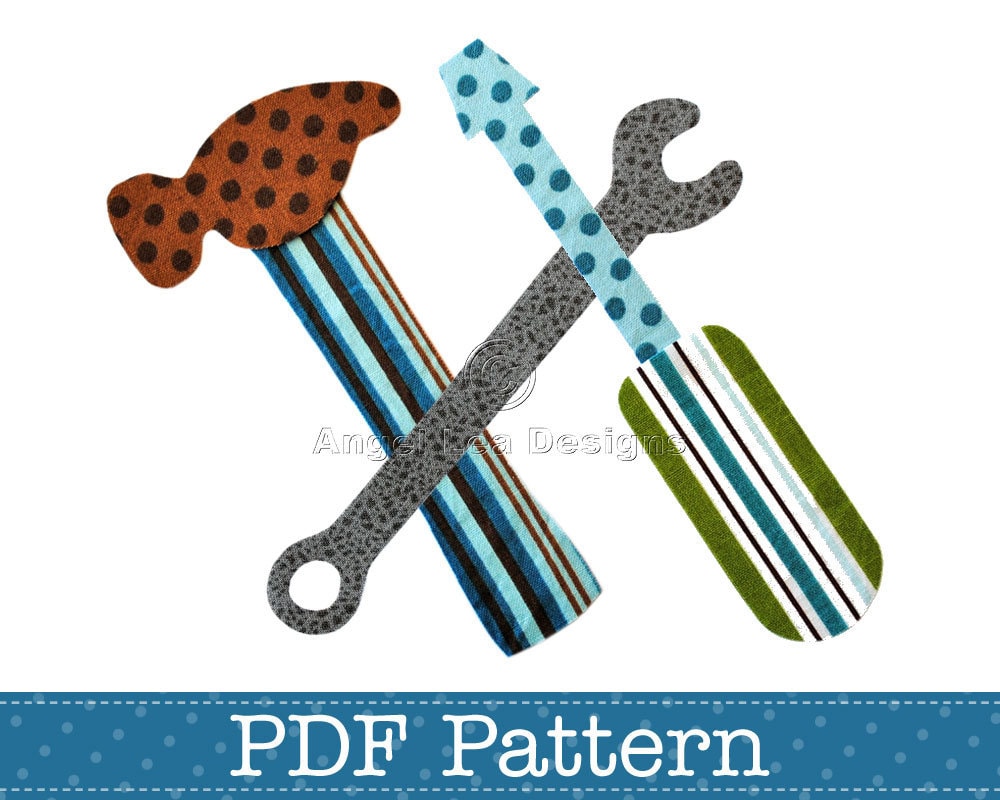 Wrench Template.pdf Tools Applique Template, Hammer, Screwdriver, Wrench, DIY, Children ...