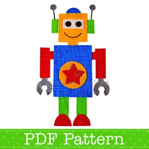 Robot Applique Template. Make Your Own Appliques. PDF Pattern by Angel ...