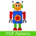 Robot Applique Template. Make Your Own Appliques. PDF Pattern by Angel ...