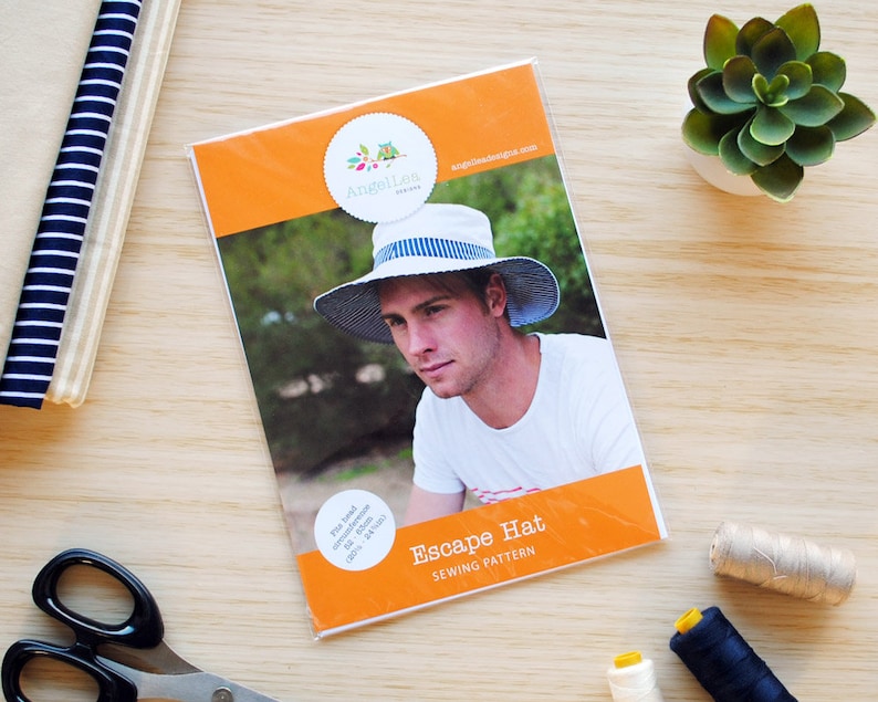 Escape Sun Hat HARD COPY Paper Sewing Pattern Mens and Boys Hat Pattern