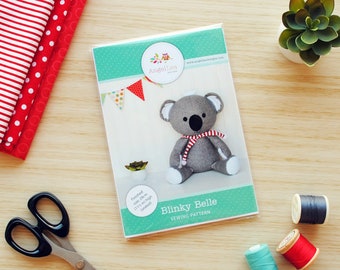 Koala Sewing Pattern HARD COPY Paper Koala Softie Sewing Pattern Stuffed Animal Pattern