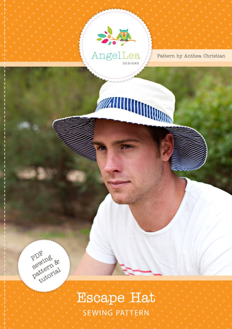 Mens Hat Pattern. PDF Digital Pattern. Escape Man Hat Sewing Pattern. Reversible Sun Hat for Guys. Instant Download image 4