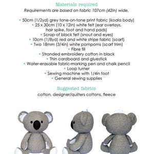 Koala Softie Sewing Pattern PDF Sewing Pattern Koala Stuffed Animal Pattern image 6