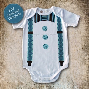 Strikje en bretels stoffen sjabloon. Doe-het-zelf, maak je eigen geappliqueerde kleding. PDF-patroon door Angel Lea Designs