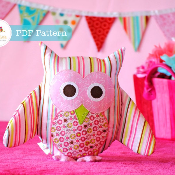 Molde de Costura em PDF para Coruja de Pelúcia. Coruja de Pelúcia, Almofada, Travesseiro, Pelúcia, Roupa de Cama para Berçário, Decoração para Casa, Faça Você Mesmo, Download Instantâneo