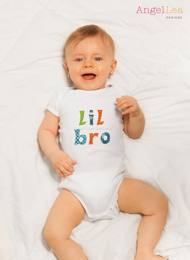 Lil Bro Big Sis Applique Template PDF Lettering Applique Pattern. Also Makes Lil Sis Big Bro, Lil Sis Big Sis or Lil Bro Big Bro image 3