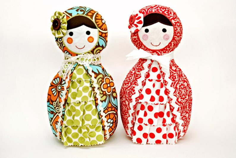 Babushka Doll Pattern. PDF Sewing Pattern. Home Decor, Doorstop, Book Ends, How to Make Russian Matryoshka Dolls. DIY by Angel Lea Designs image 3