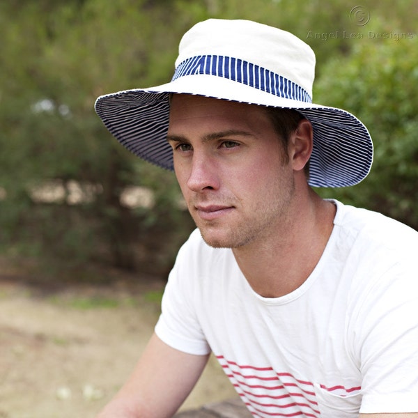Mens Hat Pattern. PDF Digital Pattern. Escape Man Hat Sewing Pattern. Reversible Sun Hat for Guys. Instant Download