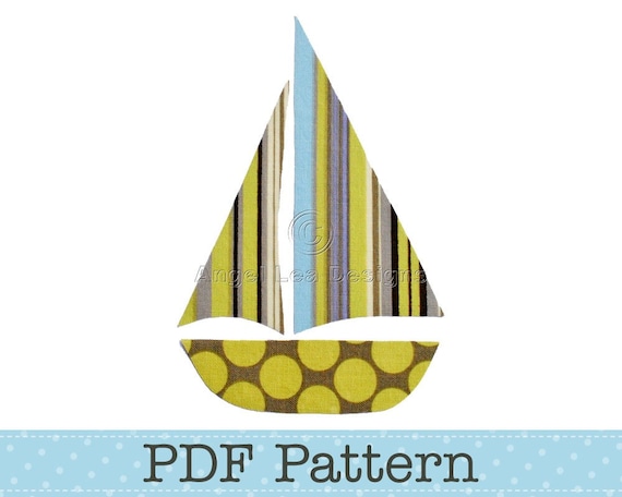 sail boat applique template yacht diy children pdf pattern etsy