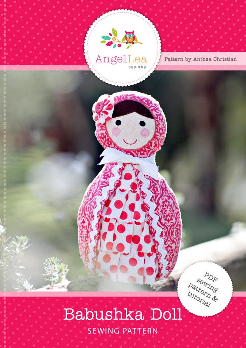 Babushka Doll Pattern. PDF Sewing Pattern. Home Decor, Doorstop, Book Ends, How to Make Russian Matryoshka Dolls. DIY by Angel Lea Designs image 2