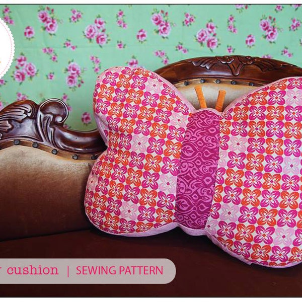 Papillon coussin motif PDF patron de couture papillon oreiller nouveauté coussin chambre ou décor de pépinière
