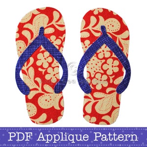 Tangas Applikation Vorlage Flip Flops Sandalen PDF Applikation Muster