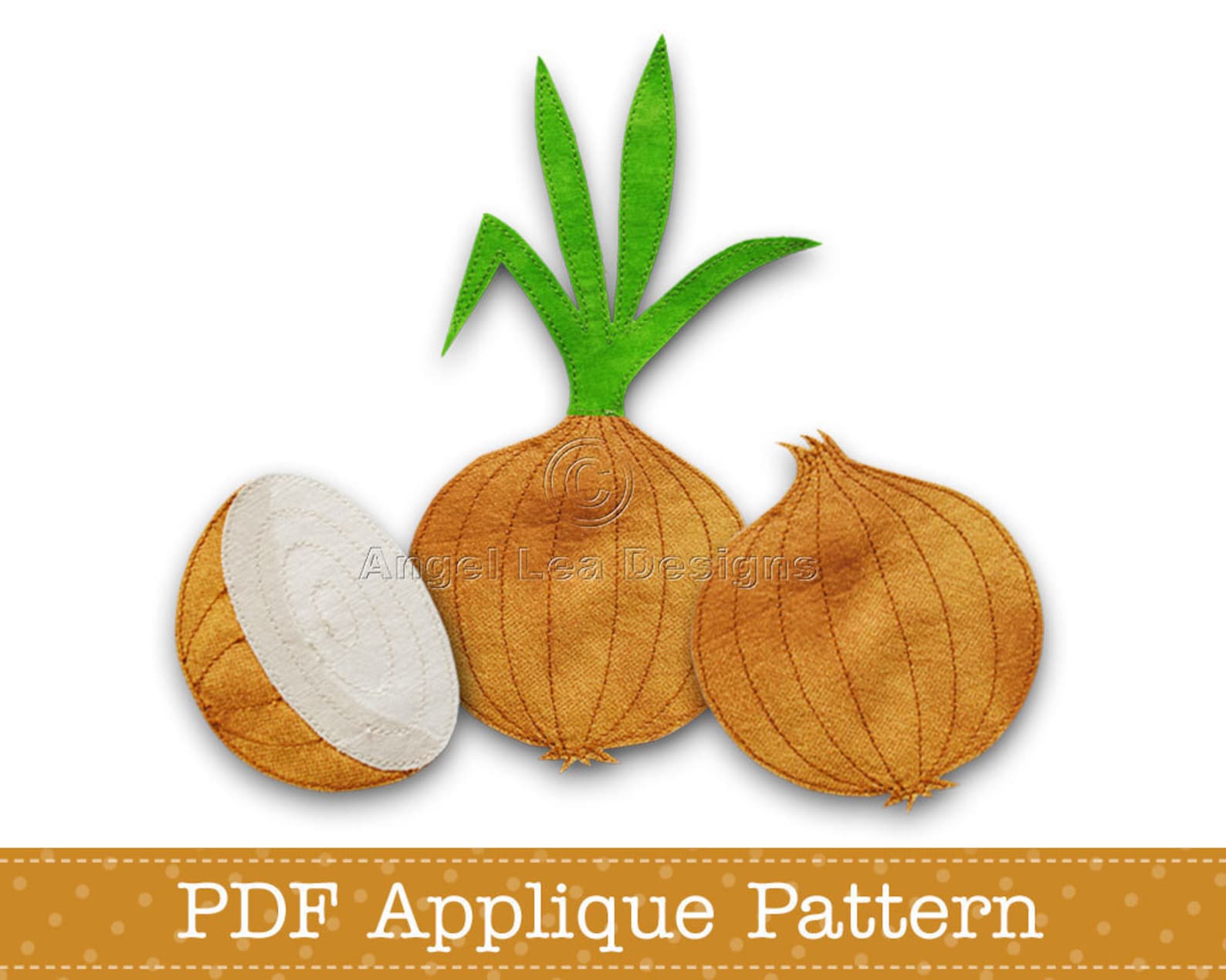 Onion Applique Template PDF Applique Pattern Includes Whole | Etsy