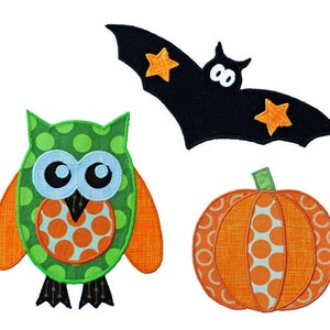 Halloween Applique Template Set. Pumpkin, Jack O Lantern, Witches Hat, Cat, Owl, Branch, Spider Web. Multiple Purchase Discount image 2