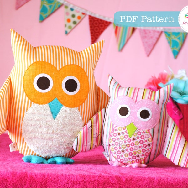 Owl Pattern. PDF Sewing Pattern for Owl Soft Toy, Cushion, Pillow, Plushie, Home Decor, Easy How To, Make and Sell, DIY, Instant Download