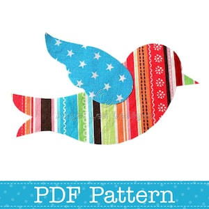 Modelo de aplique de pássaro, animal, faça você mesmo, crianças, padrão PDF por Angel Lea Designs, download instantâneo