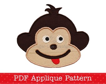 Cheeky Monkey Applique Template, Animal, DIY, PDF Pattern by Angel Lea Designs, Instant Download Digital Pattern