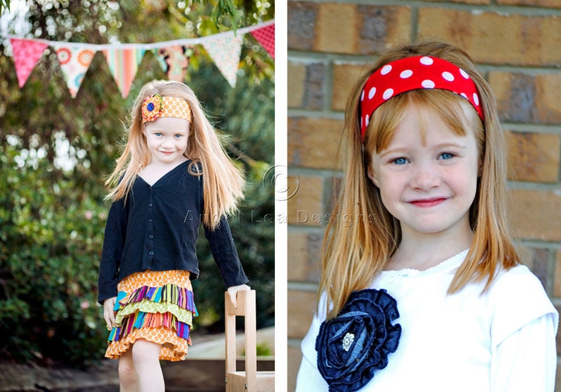 Headband Pattern. PDF Sewing Pattern for Funky Flower Headband, Reversible Cotton Fabric Head Band, Make and Sell, DIY By Angel Lea Designs image 5