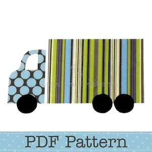 Truck Applique Template, Lorry, Transport, DIY, Children, PDF Pattern by Angel Lea Designs, Instant Download Digital Pattern image 1