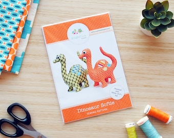 Dinosaur Pattern Soft Toy HARD COPY Paper Sewing Pattern for Dinosaur Softie. How to Make Stuffed Dinosaurs. DIY by Angel Lea Designs