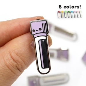 Blood Tube Enamel Pin for Nurses, Phlebotomists, Phlebotomy Techs, MLS MLT, Medical Assistant, IV Team, Blood Bank, Med Surg, Healthcare image 2