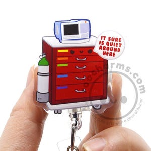 Crash Cart Acrylic Badge Reel, ICU Nurse, RRT, Rapid Response, Emergency Medicine, Nurses Week Gift, Respiratory, MD, Doctor, Code Blue Team