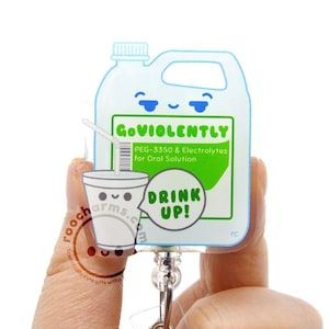 GoViolently Acrylic Badge Reel, Nurse ID Holder, Cute Funny Lanyard, Nursing Student, Endoscopy, GI, Medical Surgical, ICU, Pharmacy Tech