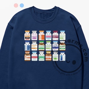 Medication Vial Sweatshirt for Pharmacy Techs, Pharmacists, Nurses, Nursing Students, Medical, Doctor, CPhT Cute Healthcare Stocking Stuffer