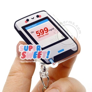 Glucometer Acrylic ID Badge Reel for Nurses, Nursing Students, Cute Funny Nursing Assistant Gift CNA Medical Students ICU Healthcare Lanyard