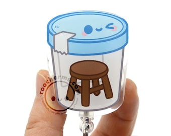 Stool Sample Cute Acrylic Badge Reel for Lab Techs, Nurses, Nursing Students, Medical Assistants, Nursing Assistants, Lab Week Gift, MLT MLS