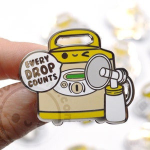 Every Drop Counts Breast Pump Enamel Pin for Lactation Consultants, Mother Baby Nurse, NICU RN, Neonatal, IBCLC, Breastfeeding Baby Shower