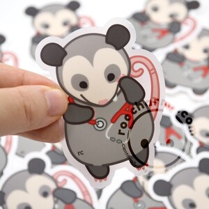 Stethoscope Possum Waterproof Sticker for Nurses, Nursing Students, Medical Students, Veterinarians, Vet Techs, Doctor, Night Shift Opossum