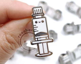 Saline Flush Enamel Pin for Nurses, Nursing Students, Healthcare, Veterinarian, Vet Tech, Medical Surgical, ICU Infusion, IV Team, roocharms