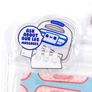 Sequential Compression Device Acrylic Pin, Badge Buddy Topper Charm, Nursing Student, Nurses Week Gift, CNA, Medical Surgical ICU Healthcare