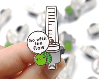Flowmeter Enamel Pin, Respiratory Therapy, ICU Nurses Week, Doctor, Emergency Medicine, Anesthesia, Anesthesiologist, CRNA, RT Student Gift