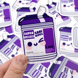 Nurse Sticker Purple Sani Wipe, Nurses Week Gift, Nursing Student, CNA, Patient Care Tech, Healthcare Medical Surgical Funny Cute Waterproof