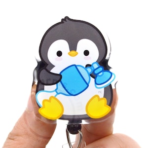 Penguin BVM Badge Reel for Respiratory Therapists, RT, Nurses Nursing Student, Rrt, Medical, Doctor, Rapid Response RN, Vet Tech, Ems, Emt
