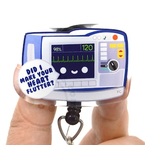 Cardiac Monitor Acrylic Badge Reel for Nurses, Nursing Students, Emergency Department, Doctor Gift, EMTs, Medical Students, ICU, Nurses Week