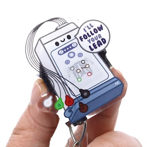 Telemetry Box Acrylic Badge Reel for Nurses, Nursing Students, Cardiac CCU Cardiology, Med Surg Step Down, ICU, Tele Tech Nursing Assistant