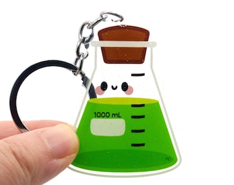 Chemistry Flask Keychain, Cute Lab Week Gift, Medical Clinical Lab Tech, MLS, MLT, Scientist, Biology, Teacher, Student, Graduation, STEM