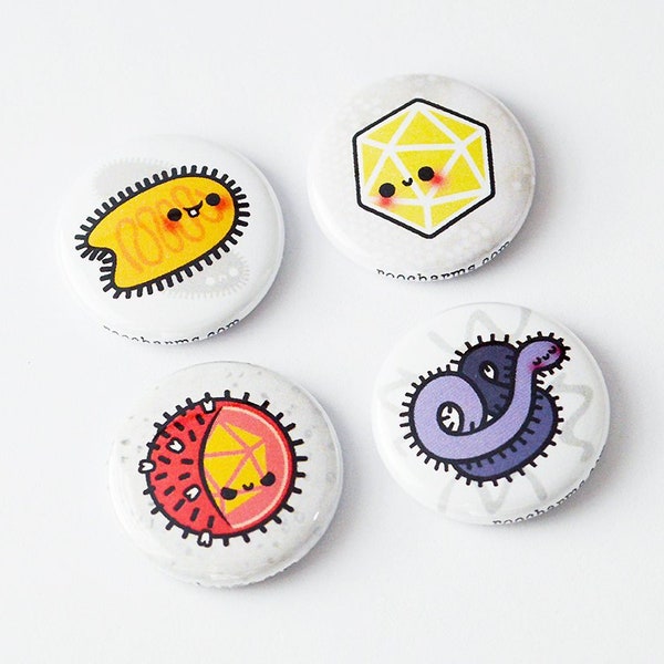 Virus Button, Virus Magnet, Microbiology Button, Biology Button, Biology Magnet, Science Gift, Biology Gift, Cute Button, roocharms