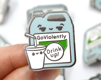 GoViolently Enamel Pin for GI Nurses, Endoscopy, Pharmacists, Pharmacy Techs, CPhTs, ICU, Cute Nurses Week Gift, Nursing Students, roocharms