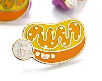 Motivational Mitochondria Enamel Pin, Graduation Gift, Nursing, Medical Student, Scientist, Lab Tech New Grad Stocking Stuffer, Microbiology