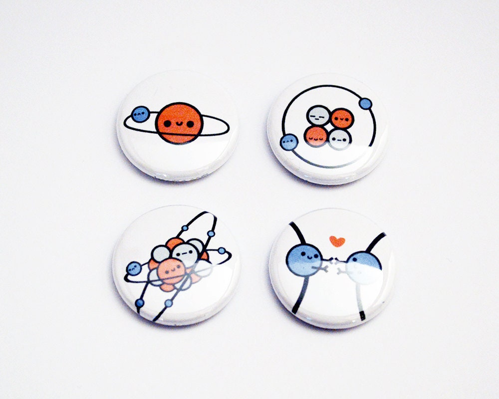 Atom Button or Magnet or Keychain, Science Button, Chemistry Button, …